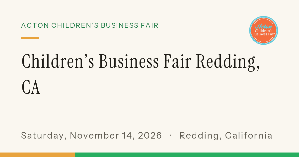 Children's Business Fair Redding, CA