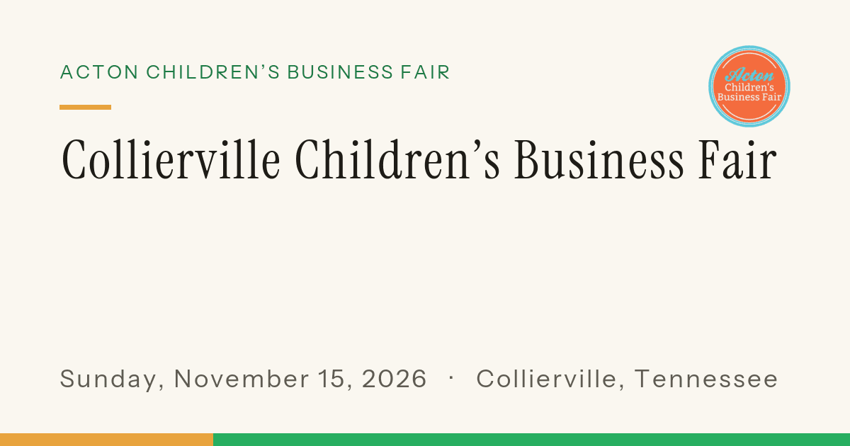 Collierville Fall Children's Business Fair