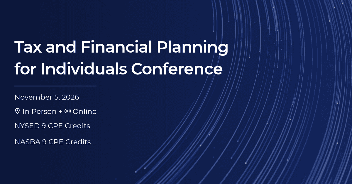 Tax and Financial Planning for Individuals Conference