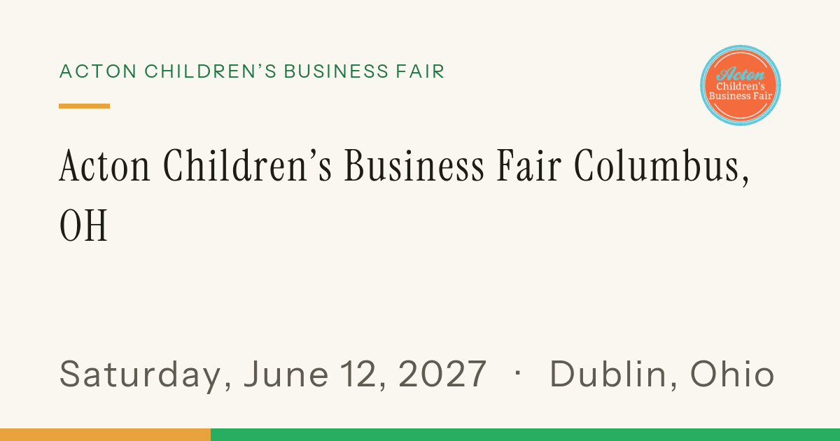 Acton Children's Business Fair Columbus