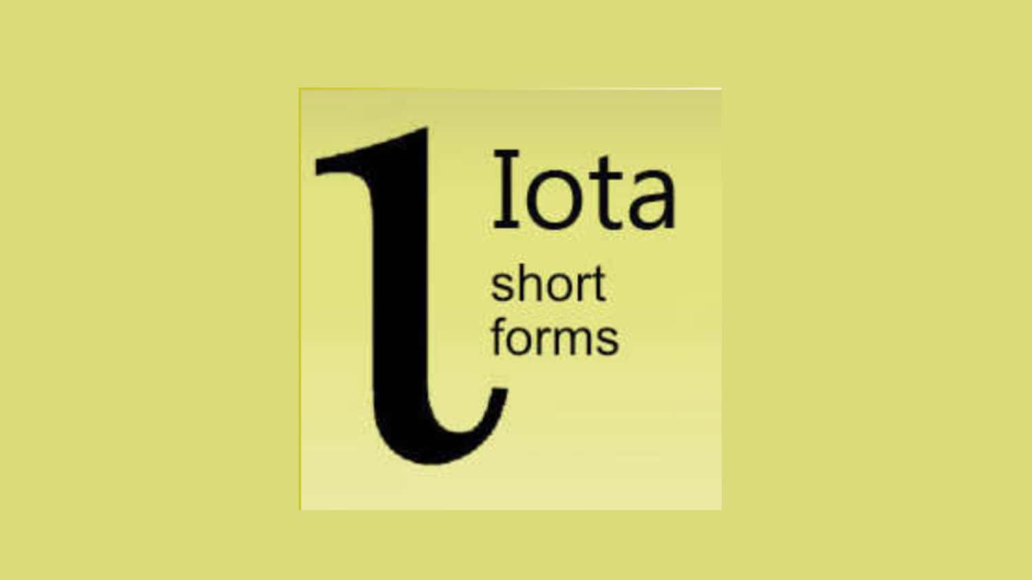 Iota Short Forms Conference