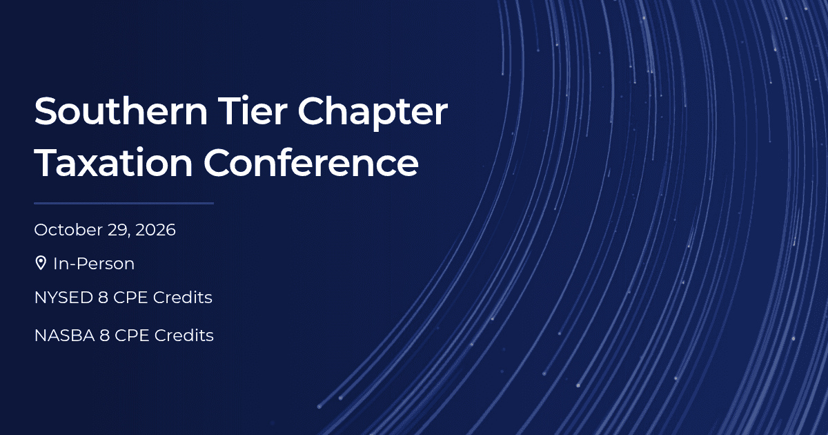Southern Tier Chapter Taxation Conference