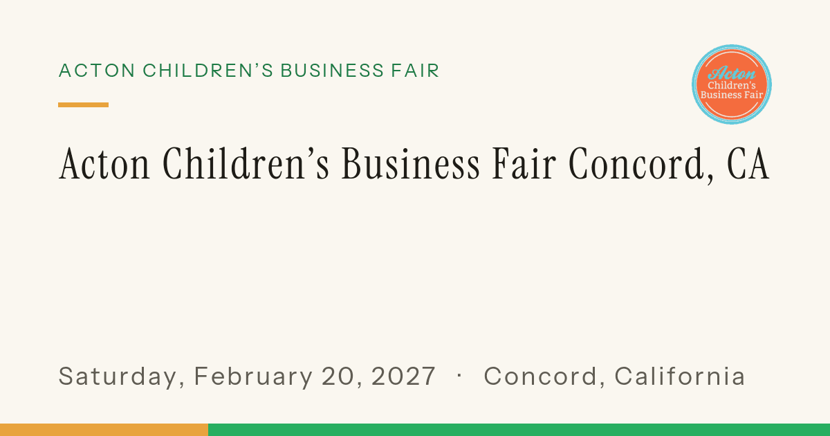 Acton Children's Business Fair Concord