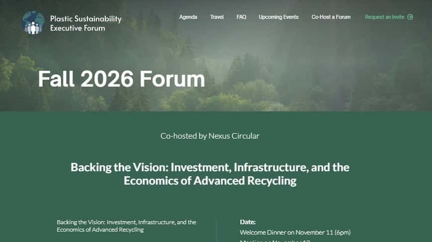 Plastics Sustainability Executive Forum: Economics of Advanced Recycling