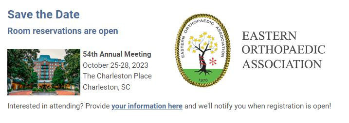 Eastern Orthopaedic Association Annual Meeting