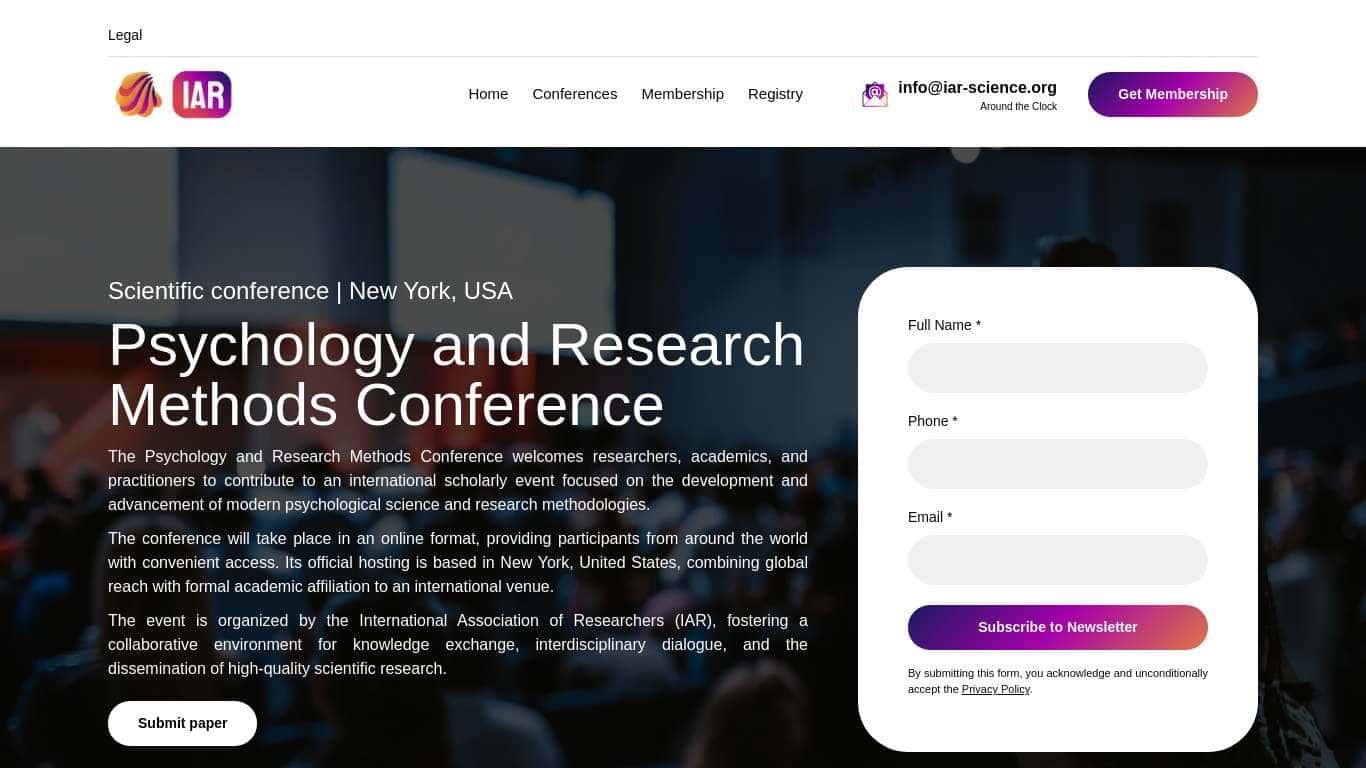 Psychology and Research Methods Conference